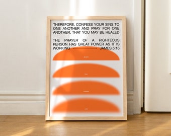 James 5:16 Bible Verse Poster – Christian Prayer Wall Art (Digital Download)