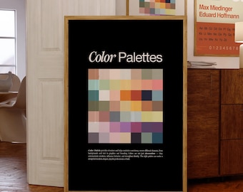 Color Palettes Poster – Modern Dark Graphic Print for Artists and Designers (Digital Download)