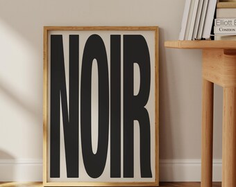 Noir Minimalist Poster - Bold Black Typography Wall Art (Digital Download)