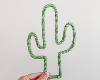 Cactus Wall Decor Nursery Decor Kids Room Playroom Knitted Wire Name Birthday Gift gender neutral Wall Sign for nursery boys girls room