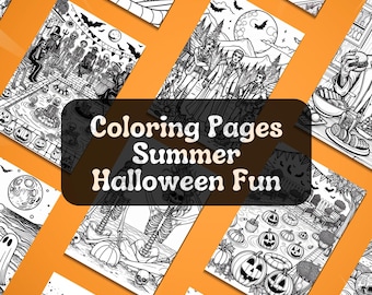 Summerween Coloring Book: 30 Funny Halloween Summer Pages (PDF Download)