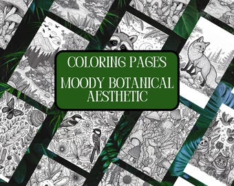 Enchanted Forest Adult Color Book Pages| Adult Coloration Pages| Botanical Coloring Book| Gardener Gift| Plant Lover Gift| Coloring  Book