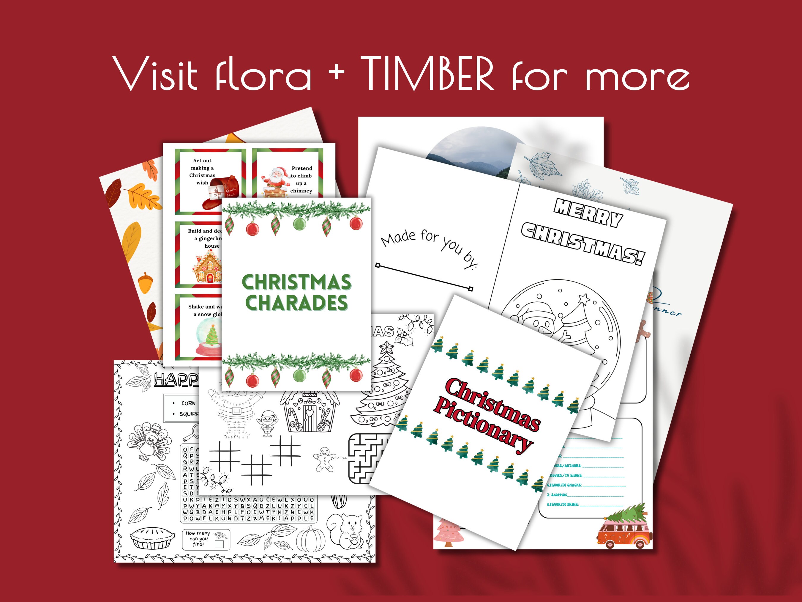 Christmas Pictionary Game, Printable Pictionary Game, Christmas ...