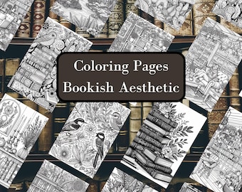 Bookish Coloring Book: 30 Unique Designs for Book Lovers (Printable)
