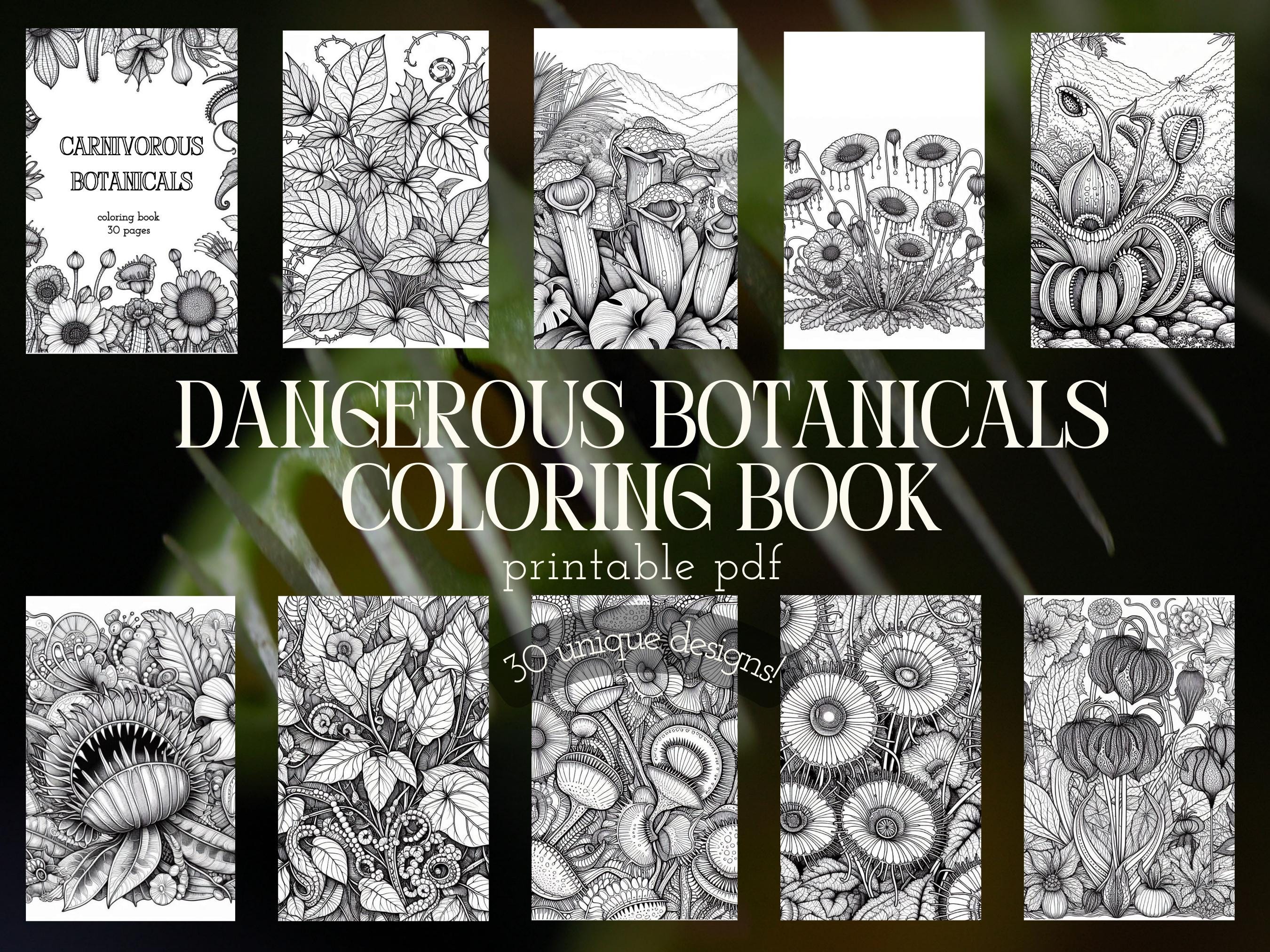 Carnivorous Plant Coloring Book: Gothic Botanical Designs (30 Printable ...