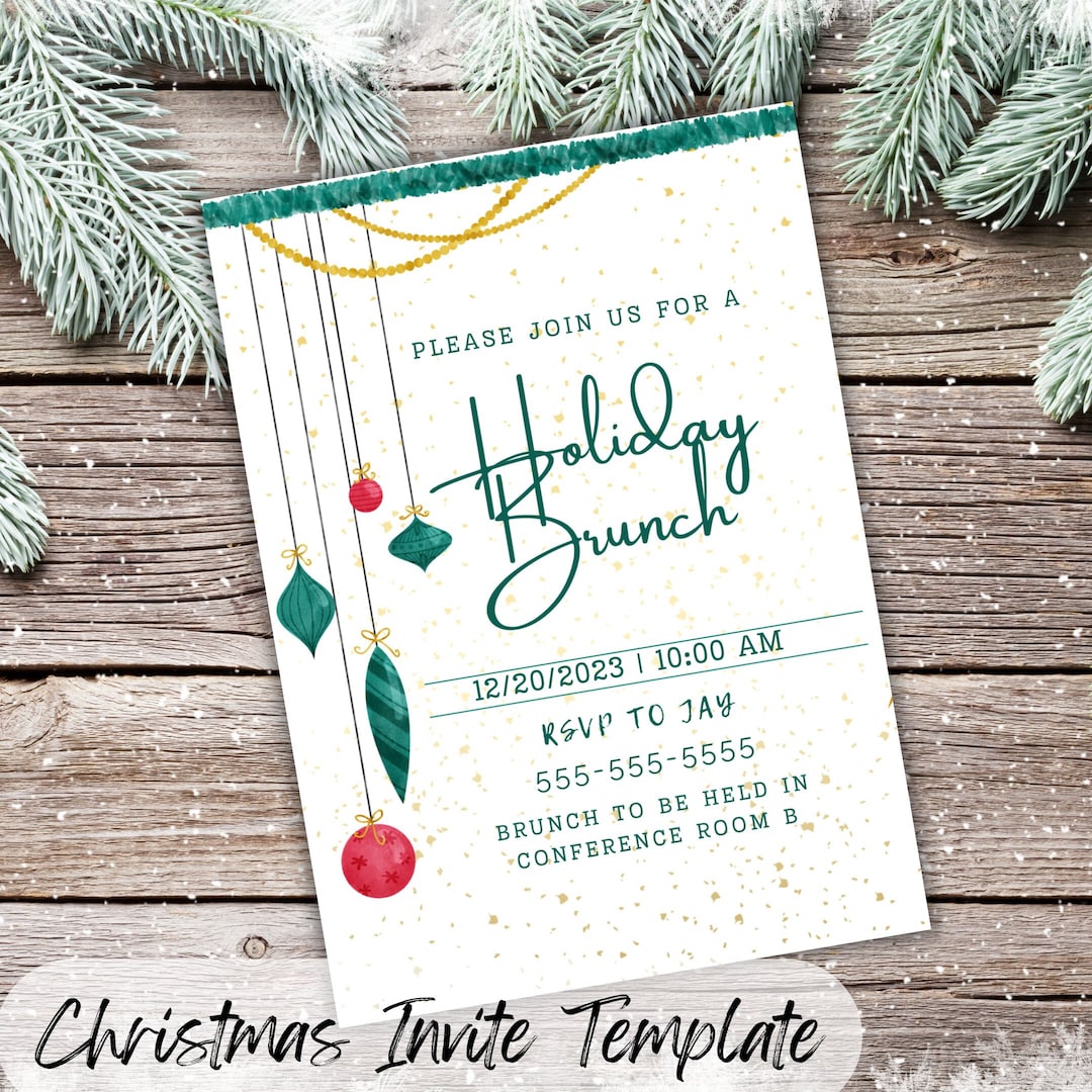 Christmas Office Party Invitation, Christmas Dinner Invitation, Office