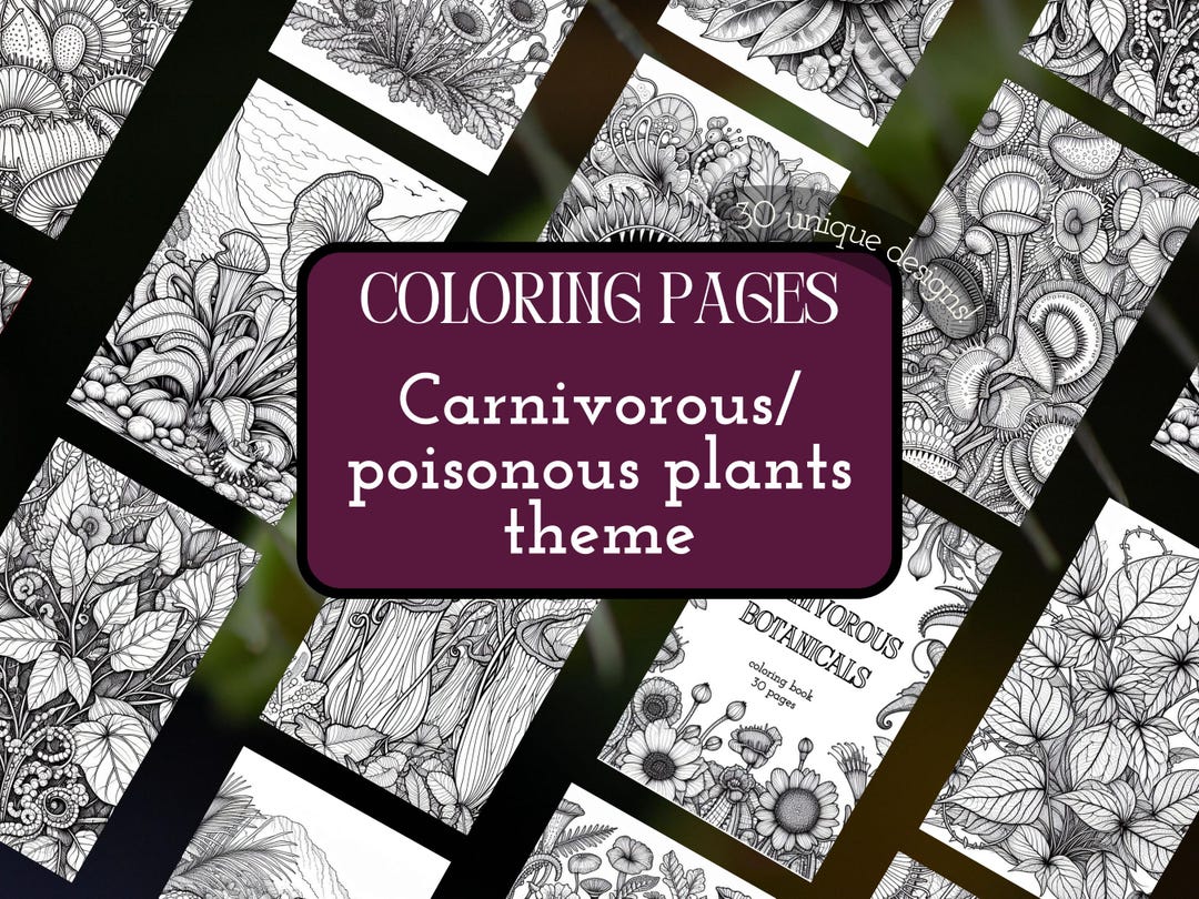 Carnivorous Plants Coloring Book: 30 Unique Designs (PDF Pattern) - Etsy