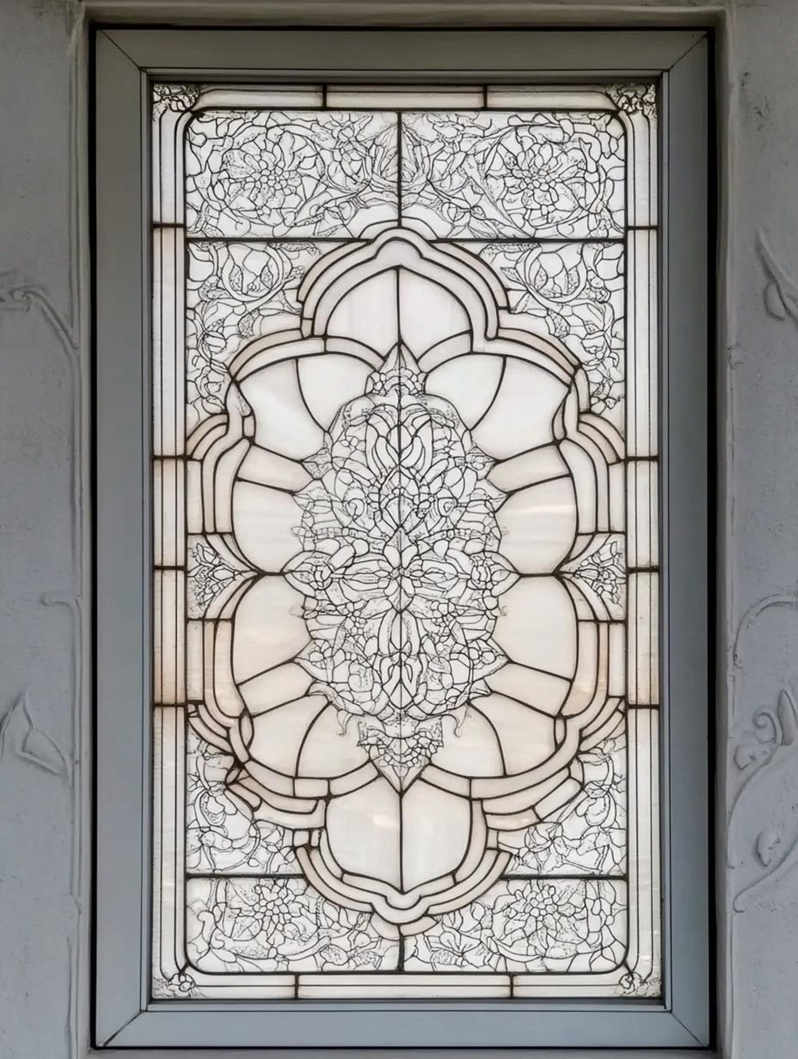 Tbd Window Custom Size Classic Baroque Frosted Glass Window Film Intricate Floral ...