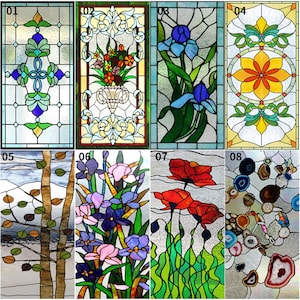 Custom size Stained Glass Window Film Retro Church Painted Frosted Static Cling Art Colored Glass Films Sticker