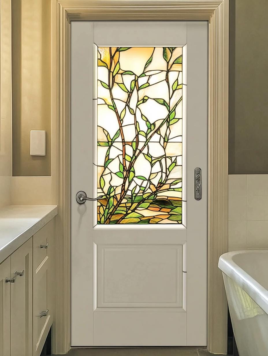 Photo inspiration: Visual Reference: Custom Size Natural Plant Inspired Window Privacy Film Clear Background
