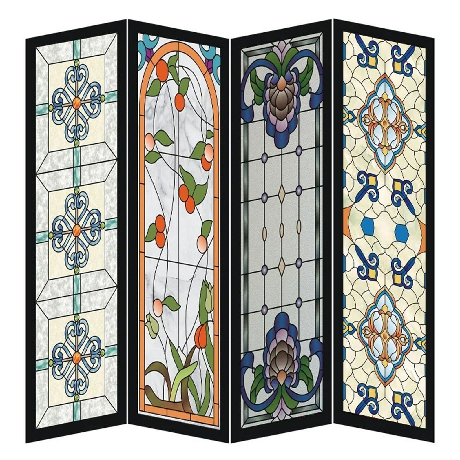 Custom-sized Frosted Stained Glass Window Films - Privacy Static Cling ...