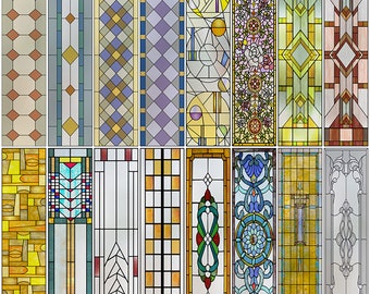 Window Film Frosted Stained Glass Films,Church Static Cling,Privacy Retro Door Sticker,Kitchen Office Home Decor Custom Size Patterns