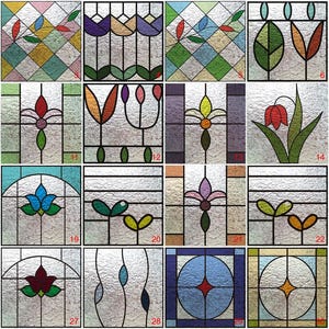 Film 3D pour vitrail vintage, taille personnalisée, dépoli, statique, motif feuilles de flore pour cuisine, salle de bain et décoration d'intérieur