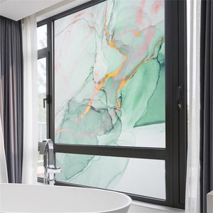 Marble Texture Privacy Window Film Static Cling NoGlue Window marble stained glass window film Coverings Glass Sticker for Home for Bathroom
