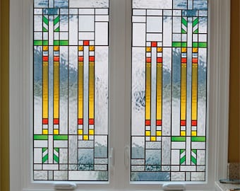 Custom Size Window Film Stained Glass Sticker Frosted Static Cling Art Colored Glass Decoration