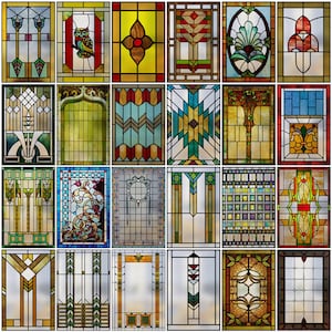 Window Privacy Film Stained Glass Rainbow Clings: Window Tinting Film for Home Bathroom UV Blocking Decorative Static Sticker Non Adhesive