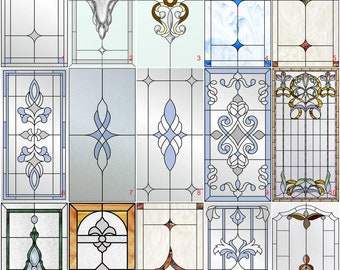 Custom Size Frosted Window Film for Privacy Static Cling Design Vintage Stained Glass Effect Ideal for Home Office and Bathroom Decor