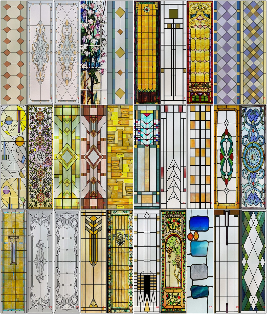 Customized Frosted Stained Glass Window Films Static Cling for Privacy ...