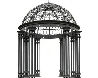 Ornamental Steel Dome Pavilion with Circular Columns & Decorative Lattice Roof | Model FS106E