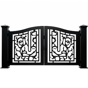 Vineveil Mythos – Wrought Iron Gate with Abstract Scrollwork Model # 062E