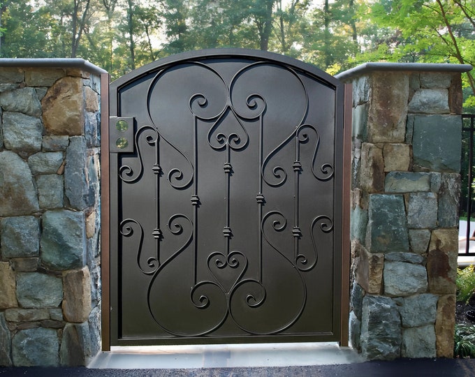 Custom Wrought Iron Elegant Artistic Entry Gate Used for Poolside