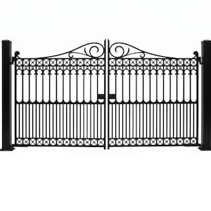 Circleweave Crest – Wrought Iron Gate with Scrollwork & Crisscross Base Model # 071E