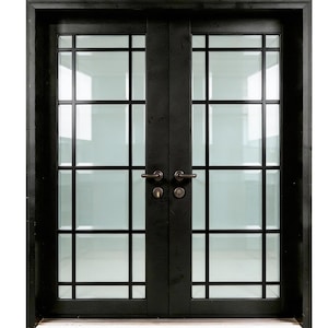 French Steel Swing Front Door | Modern Design | Clear Glass Operating Windows | Model # IWD895E