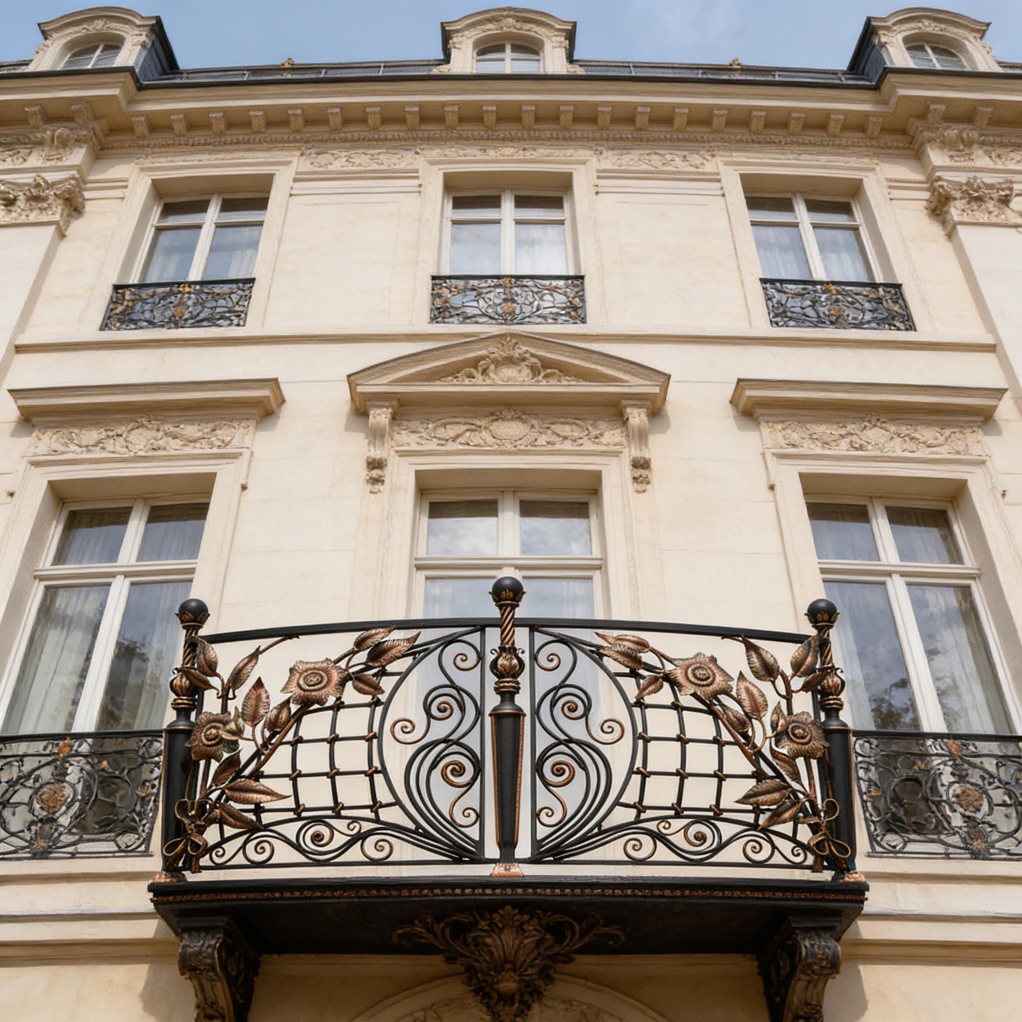 Franch Railing French Wrought Iron Balcony Railing Design - Railing Balcony Panels ...