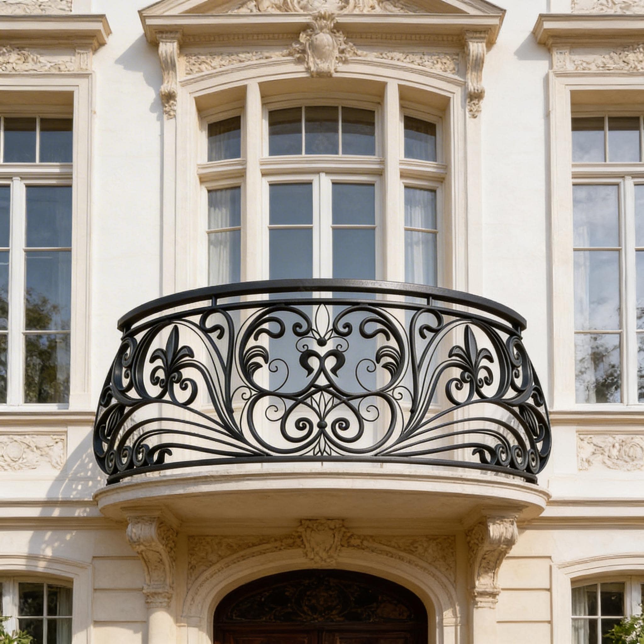 Canadian Terrace Railing Oval Wrought Iron Balcony Railing Design - Railing Balcony Panels ...