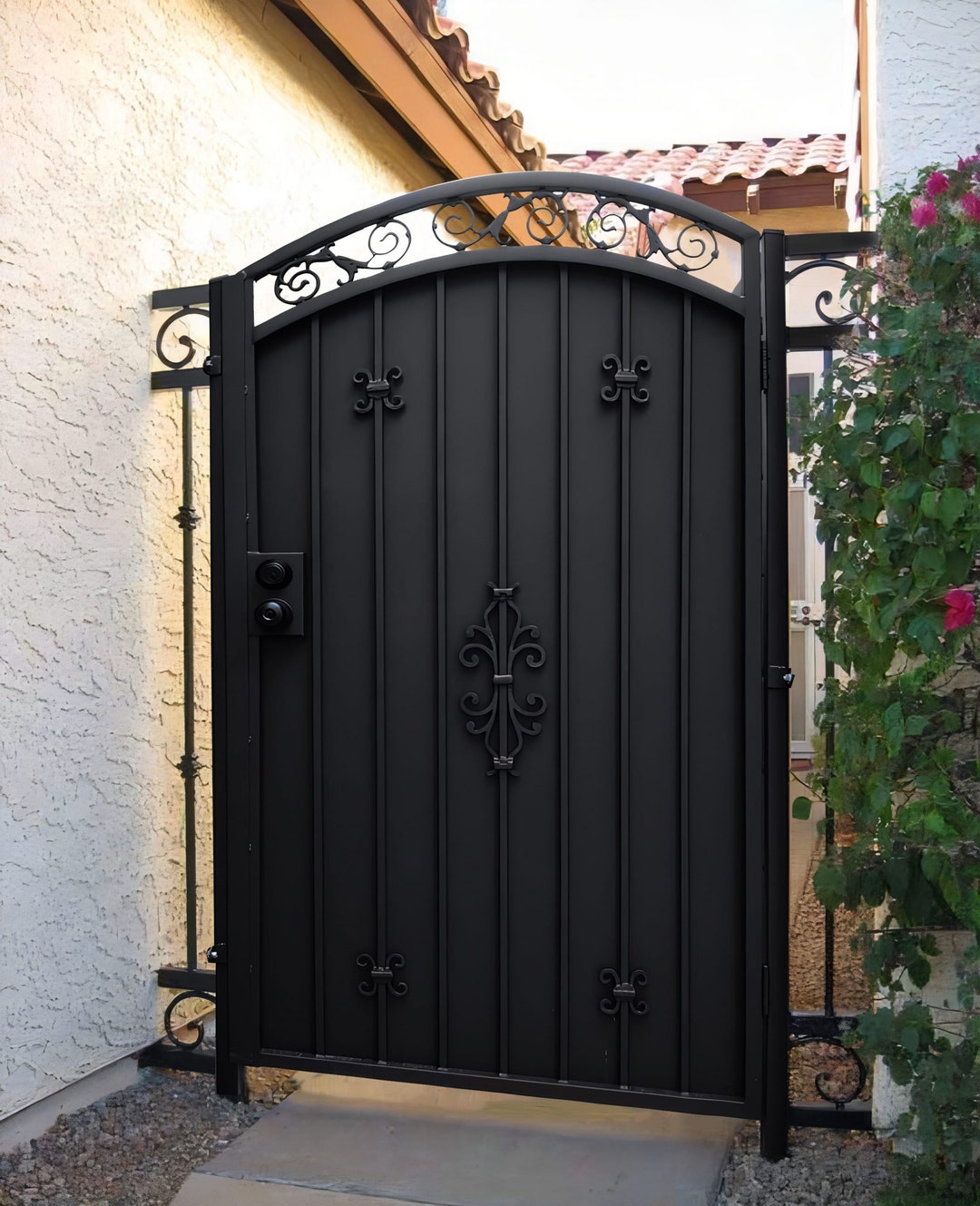 Classy and Intricately Designed Metal Pedestrian Gate Custom