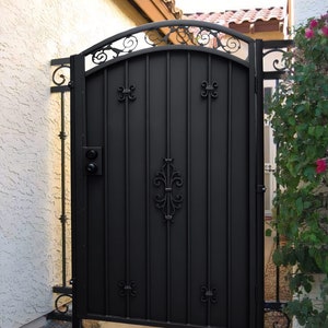 Classy and Intricately Designed Metal Pedestrian Gate | Custom Fabrication | Made in Canada – Model # 497E