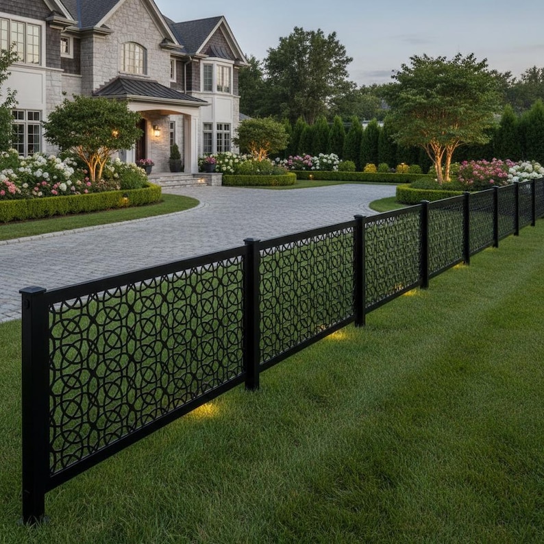 Interlocking Circle Ellipse Plasma‑cut Steel Fence Panel | Modern ...