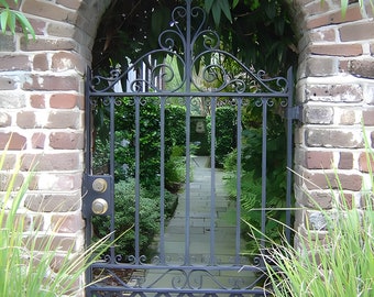 Beautiful Spiral Vintage Iron Fence Garden Gate | Custom Fabrication Metal Garden Gate | Made in Canada – Model # 257E