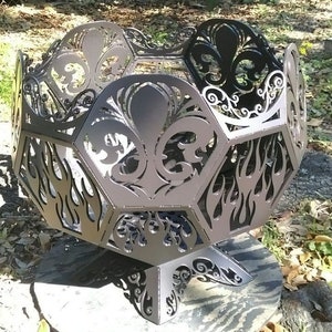 Pozo de fuego portátil al aire libre de diseño personalizado único / Cuenco para hoguera de acero negro resistente a altas temperaturas / Fabricado en Canadá - Modelo #WBFP663E
