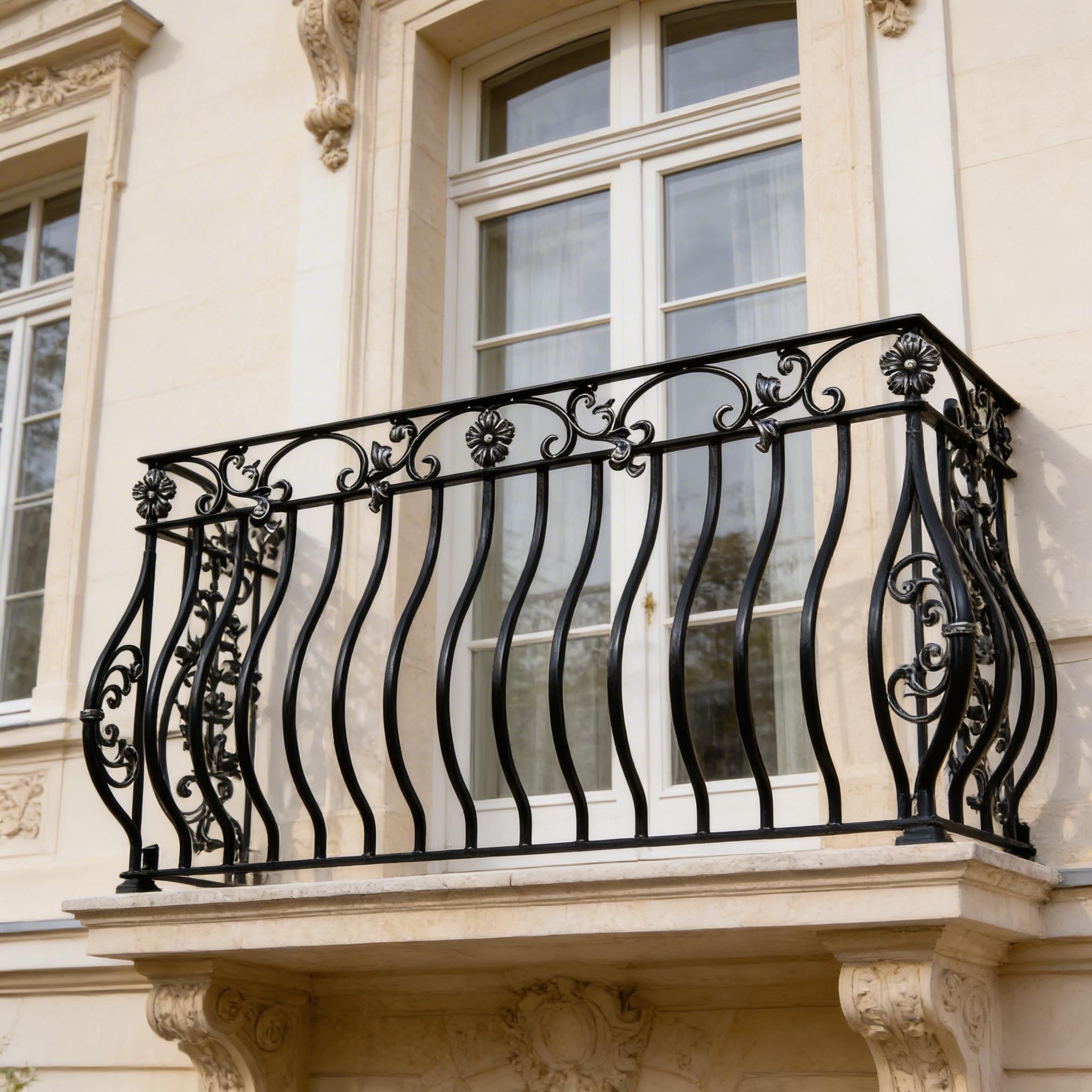 Canadian Terrace Railing Oval Wrought Iron Balcony Railing Design - Railing Balcony Panels ...