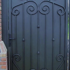 Modern Doodle Art Design Metal Garden Gate | Custom Fabrication Iron Fence Yard Gate | Made in Canada – Model # 347E