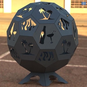 Pozo de fuego portátil al aire libre de diseño personalizado único / Cuenco de fuego de acero negro de alta temperatura para trabajo pesado / Fabricado en Canadá - Modelo #WBFP662E