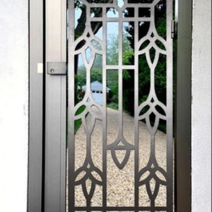 Beautiful Laser Cut Artistic Floral Fence Design Metal Gate |Custom fabrication Metal Garden Gate | Made in Canada – Model # 795E