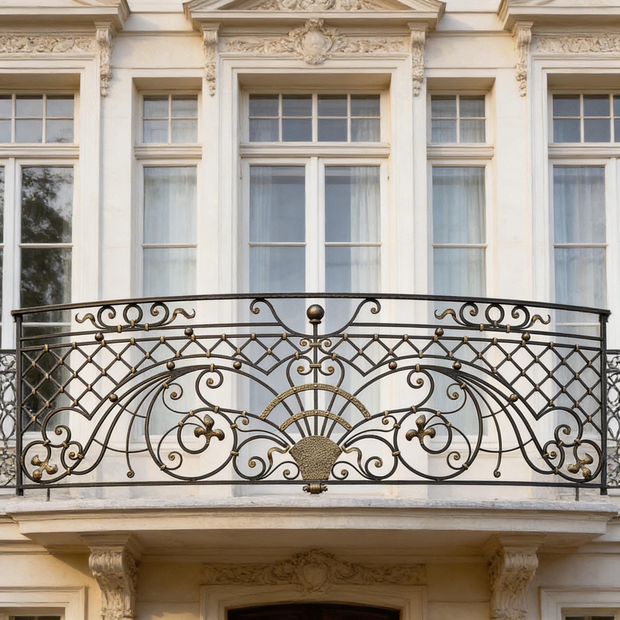 Franch Railing French Wrought Iron Balcony Railing Design - Railing Balcony Panels ...