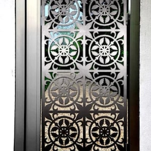 Laser Cut Artistic Floral Design Metal Garden Gate| Modern Fabrication Metal Yard Gate | Made in Canada – Model # 727E