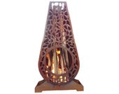 Artisan Leaf-Cut Teardrop Outdoor Fireplace – Handcrafted Steel Chiminea Model # WBFP665E