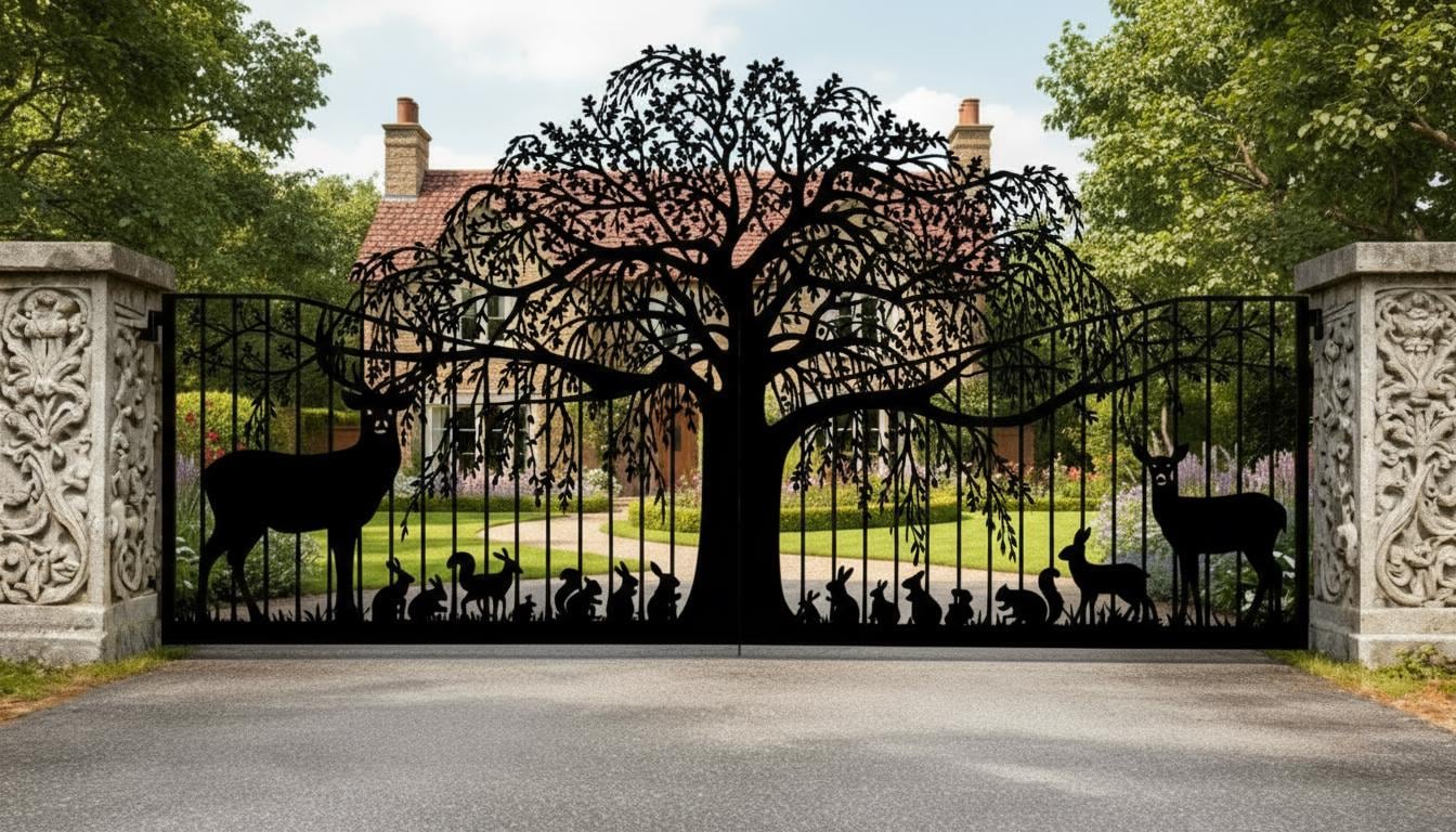 Laser Cut Forest Heart Legacy – Wildlife Silhouette Wrought Iron