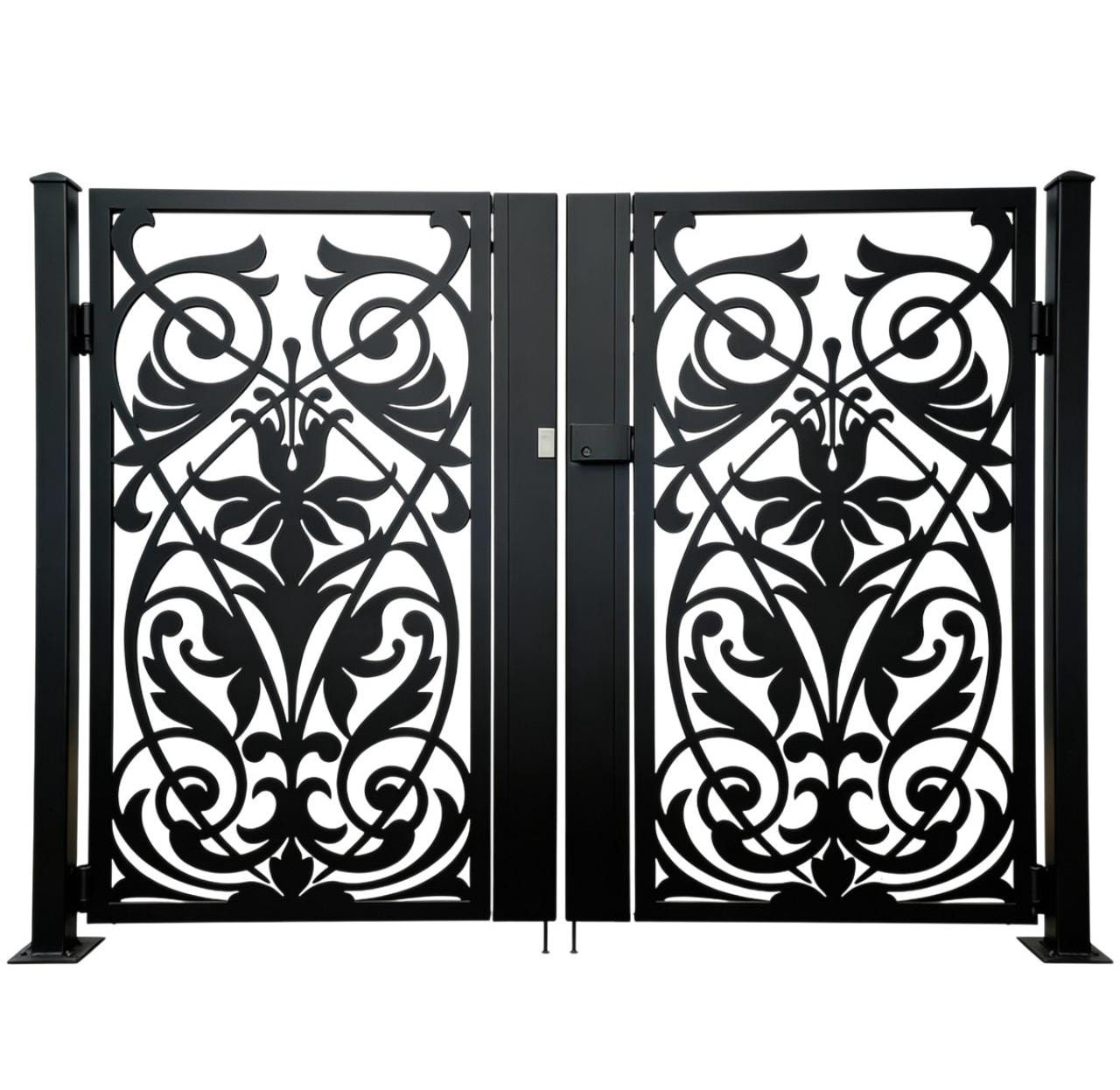 Fence,Gates＆Walls　建築　洋書　レア　希少　アンティーク Floravine Passage – Ornamental Wrought Iron Man Door With