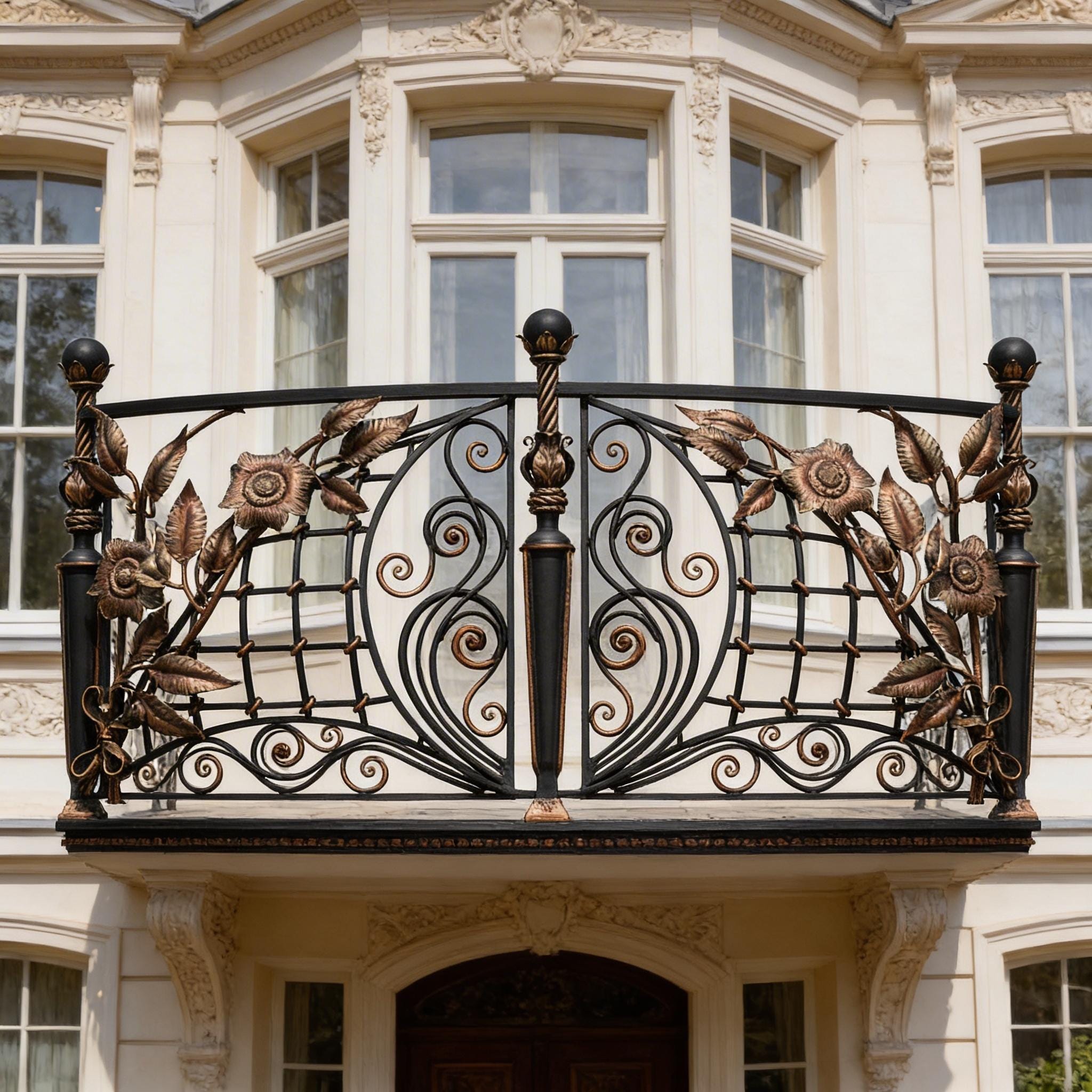 French Wrought Iron Balcony Railing Design - Railing Balcony Panels ...
