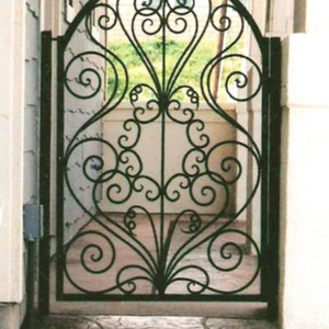 Royal Laser Cut Doodle Design Metal Side Walk Gate| Classic Modern Fabrication Metal Back Yard Gate |Made in Canada– Model # 217E