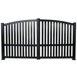 Verti Arc Sentinel – Wrought Iron Gate with Vertical Bars & Gentle Arch Model # 711E