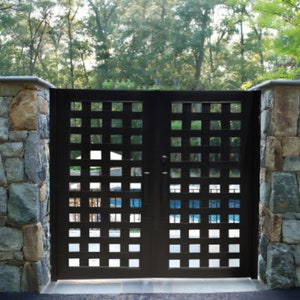 Gorgeous Square Box Design Metal Garden Gate | Classic Modern Fabrication Metal Yard Side Gate |Made in Canada – Model # 323E