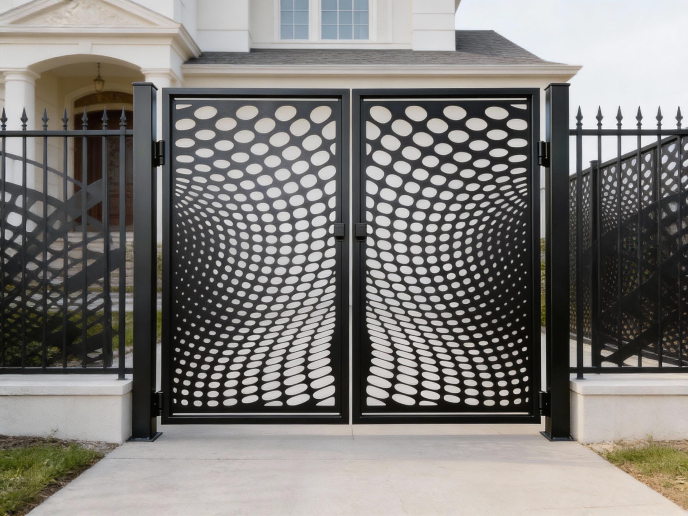 Vortexveil Passage – Ornamental Metal Man Door With Elliptical