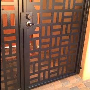 Gorgeous Polished Laser Cut Design Metal Walk through Gate | Metal Art Accent Side Walk Gate | Made in Canada – Model # 236E