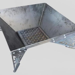Modern Laser Cut Square Shape Fire Pit | Custom Fabricated Outdoor Portable Fire Pit | Made in Canada – Model # WBFP638E
